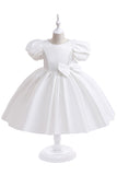 Vestido de menina de cetim Borgonha com arco