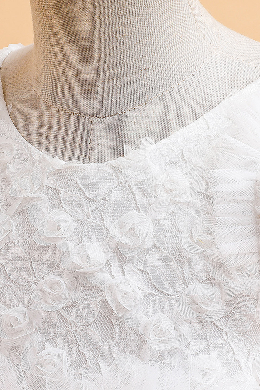 Tule A Line Champagne Girl Dress com Arco