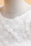 Tule A Line Champagne Girl Dress com Arco