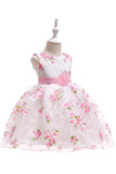Bonito sem mangas rosa vestido de festa das meninas