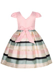 Vestido de Menina Vermelho Gola em V