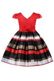 Vestido de Menina Vermelho Gola em V