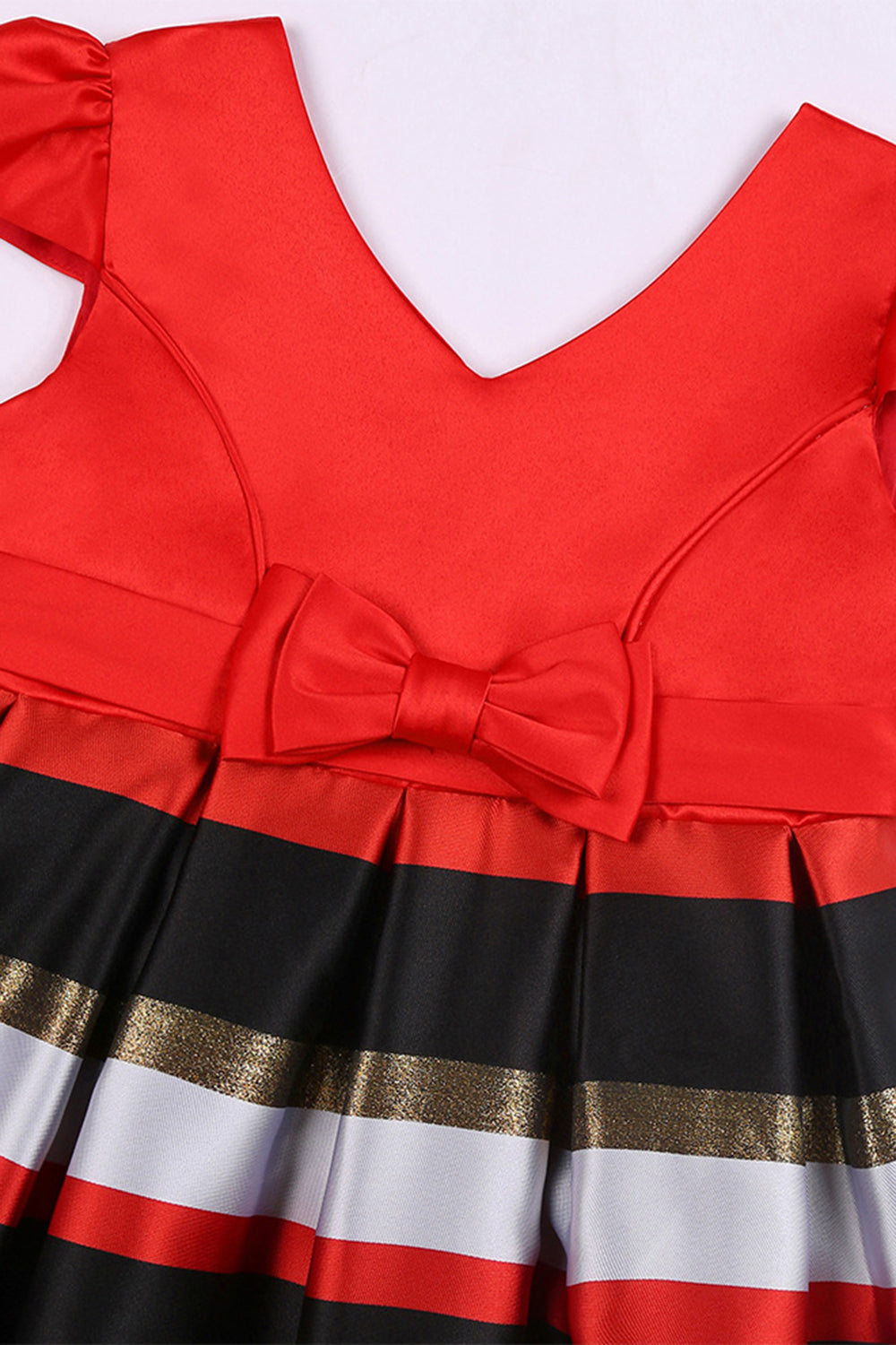 Vestido de Menina Vermelho Gola em V