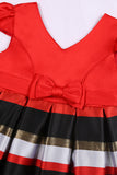 Vestido de Menina Vermelho Gola em V