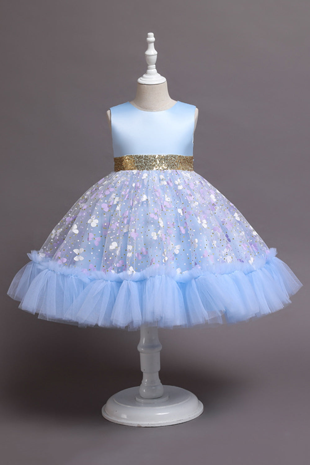 A Line Rosa Vestido de Menina Com Apliques