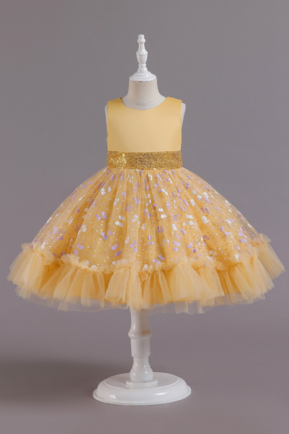 A Line Rosa Vestido de Menina Com Apliques