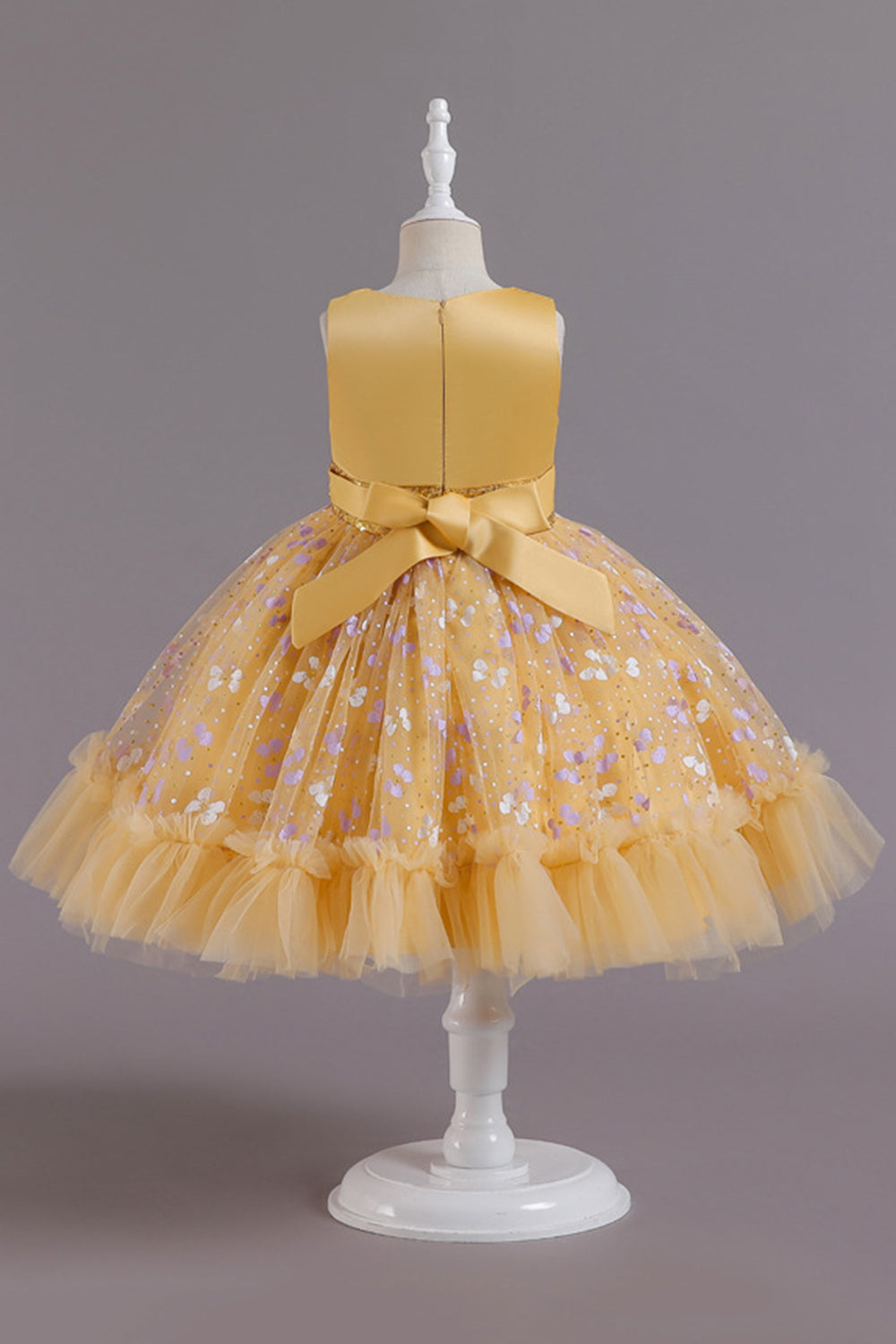 A Line Rosa Vestido de Menina Com Apliques
