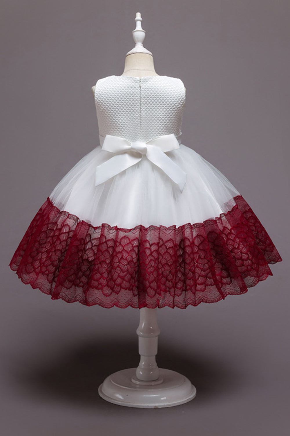 Rosa Sem Mangas Flor Tule Vestido de Menina Com Arco