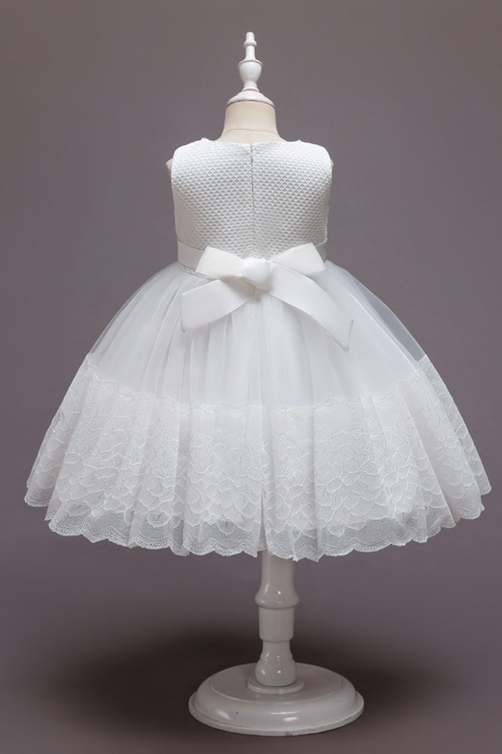 Rosa Sem Mangas Flor Tule Vestido de Menina Com Arco