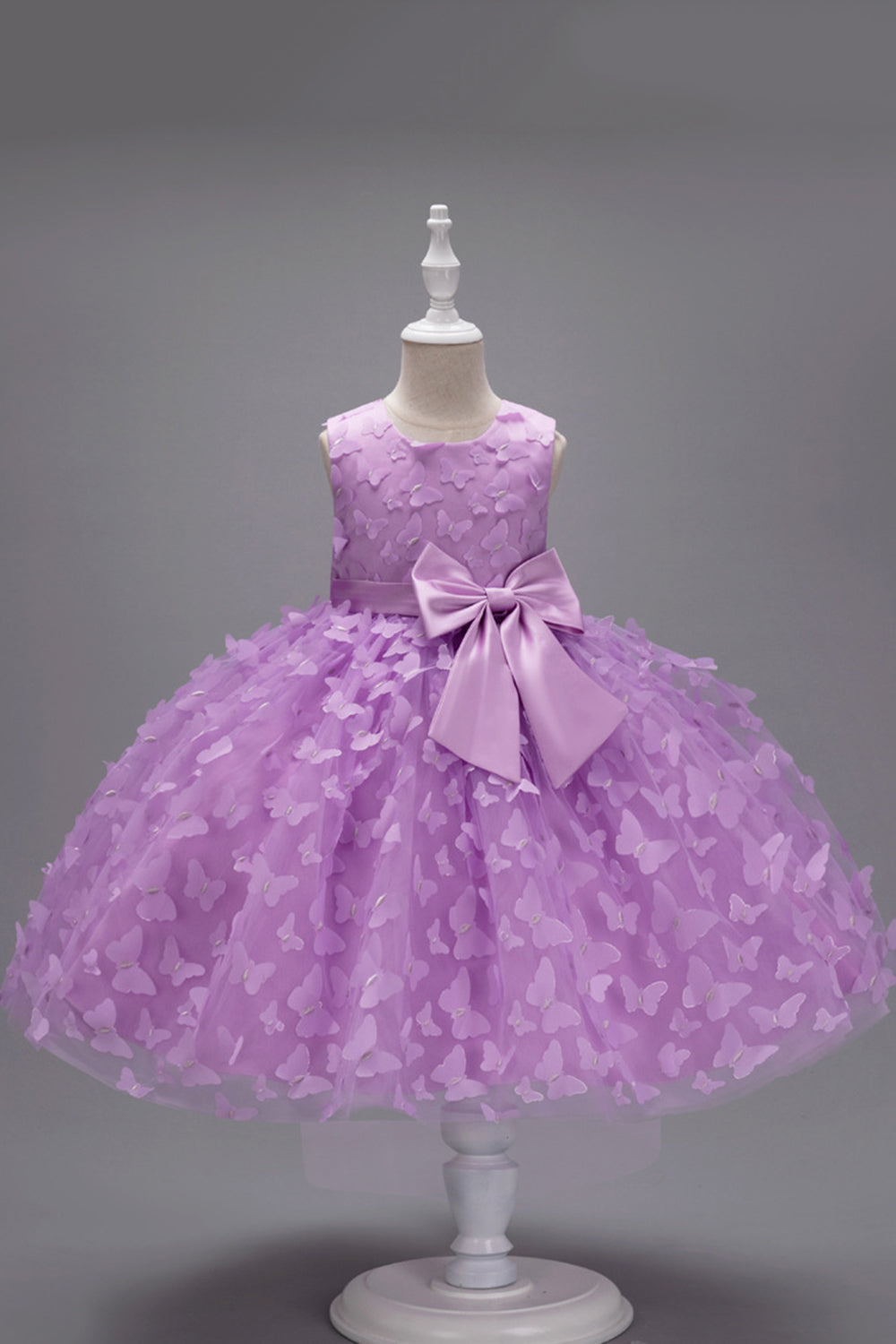 Champanhe Tule Vestido de Menina Com Arco