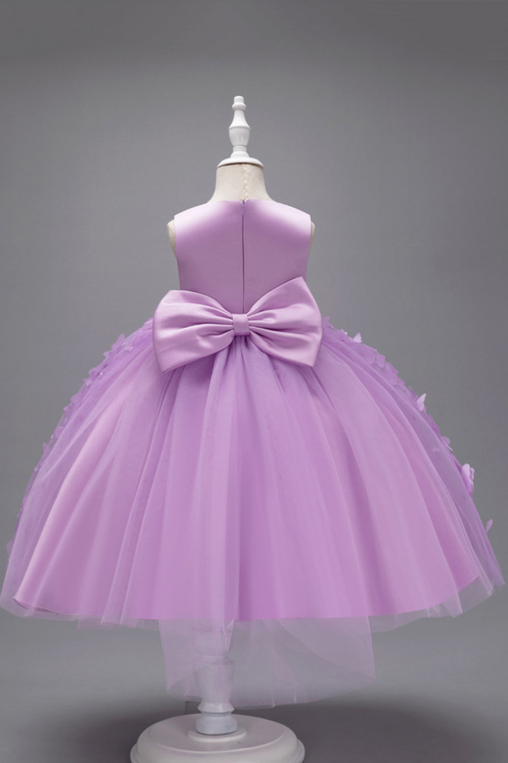 Champanhe Tule Vestido de Menina Com Arco