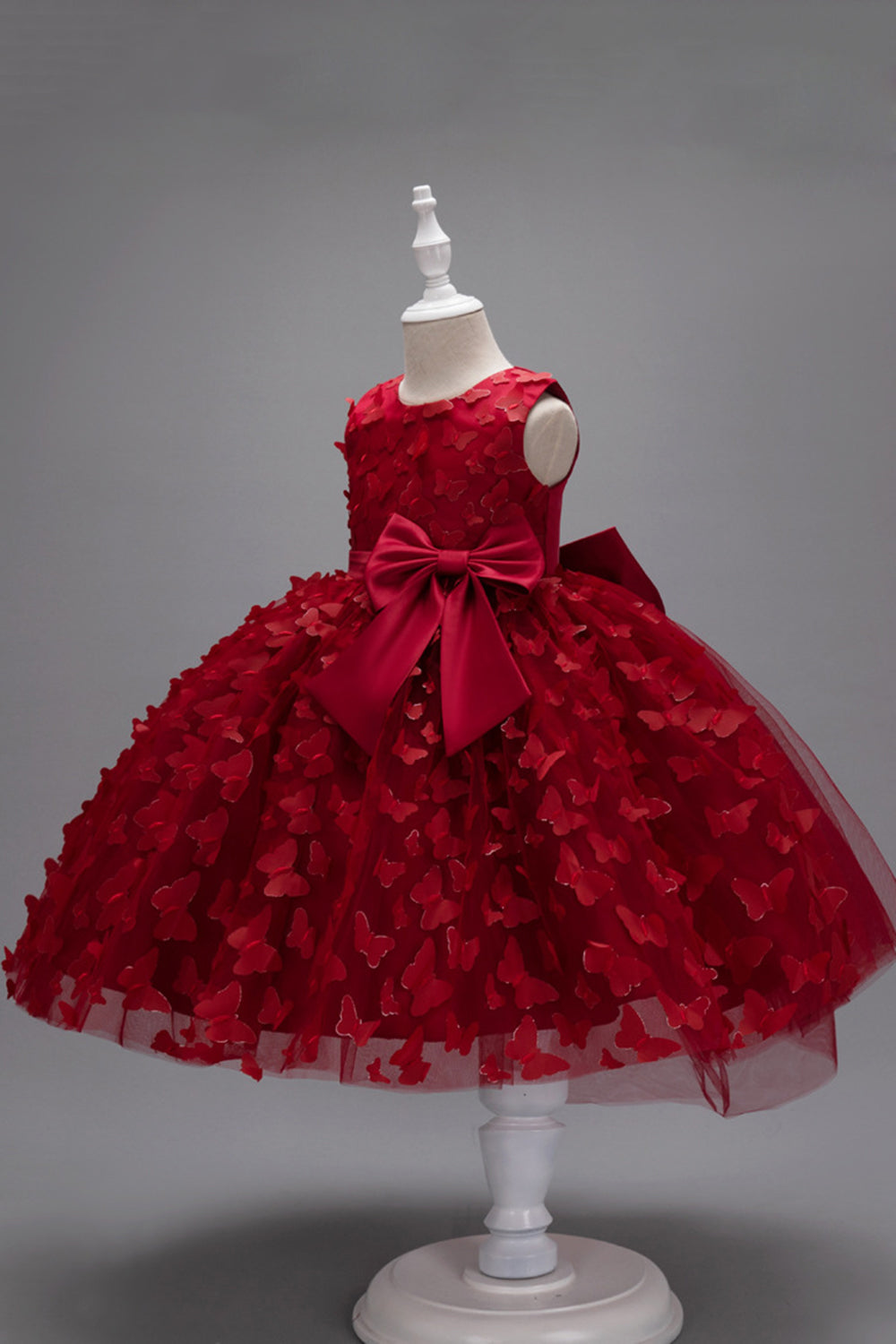 Champanhe Tule Vestido de Menina Com Arco