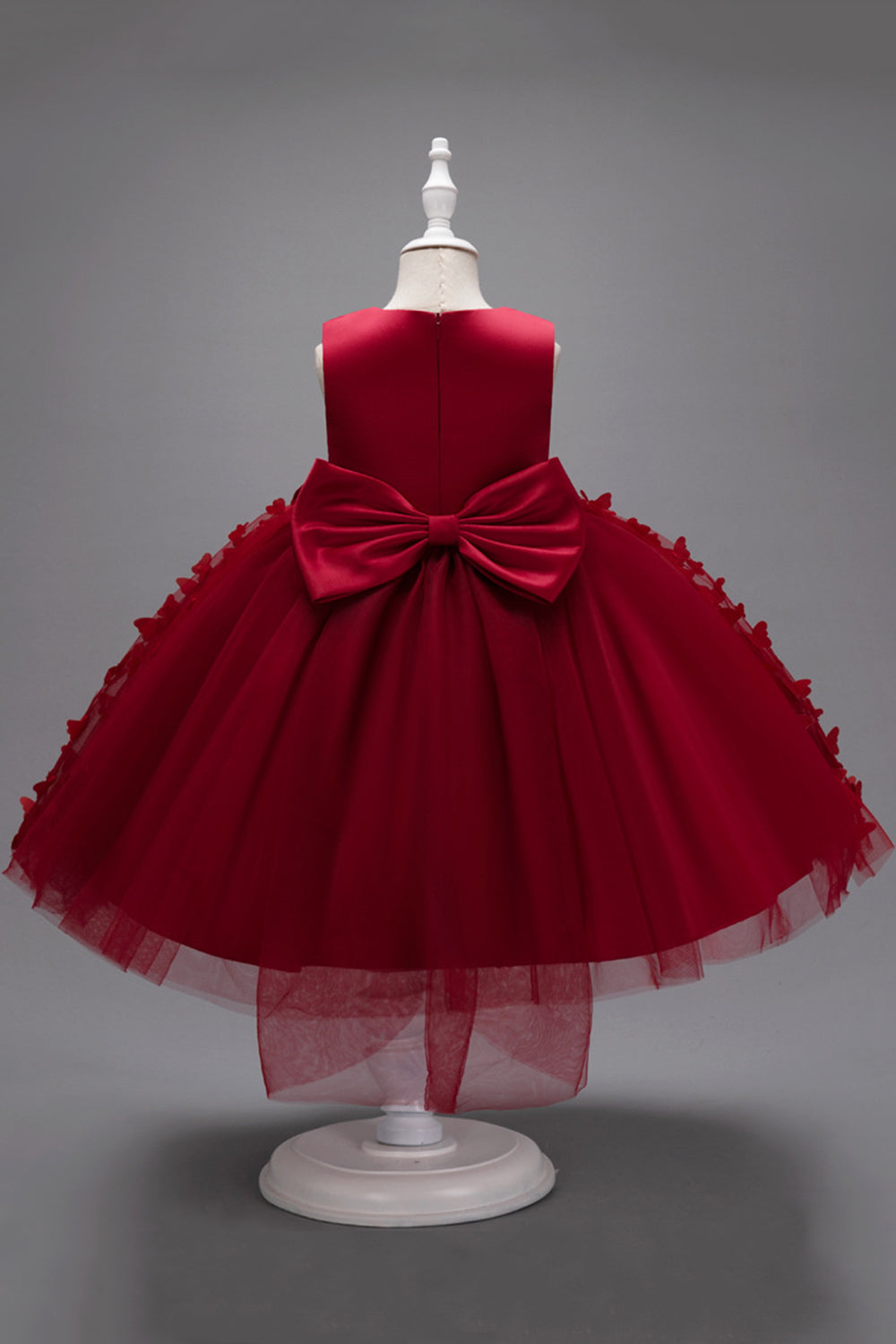 Champanhe Tule Vestido de Menina Com Arco