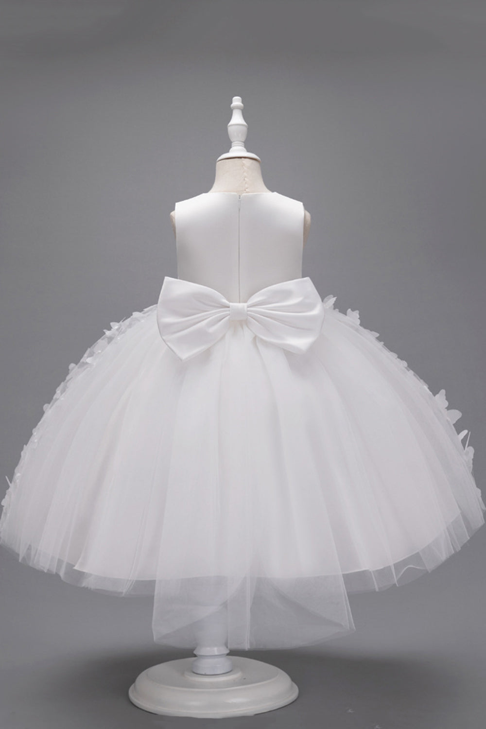 Champanhe Tule Vestido de Menina Com Arco