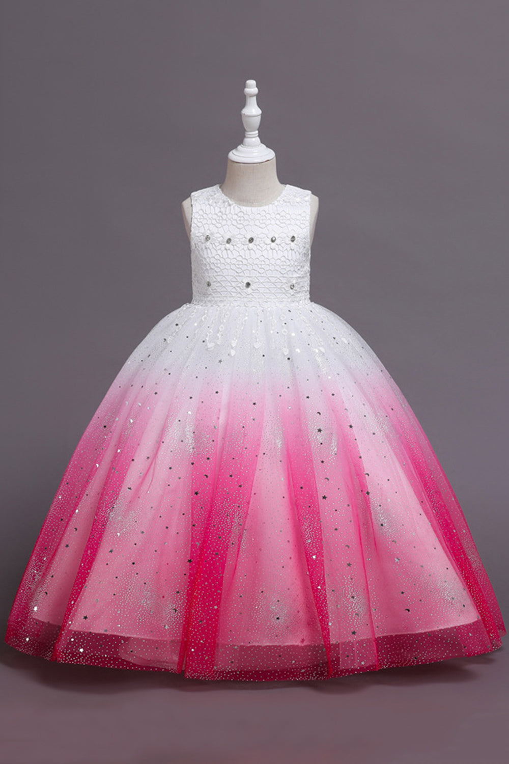Púrpura Sem Mangas Vestido de Menina