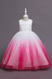 Púrpura Sem Mangas Vestido de Menina
