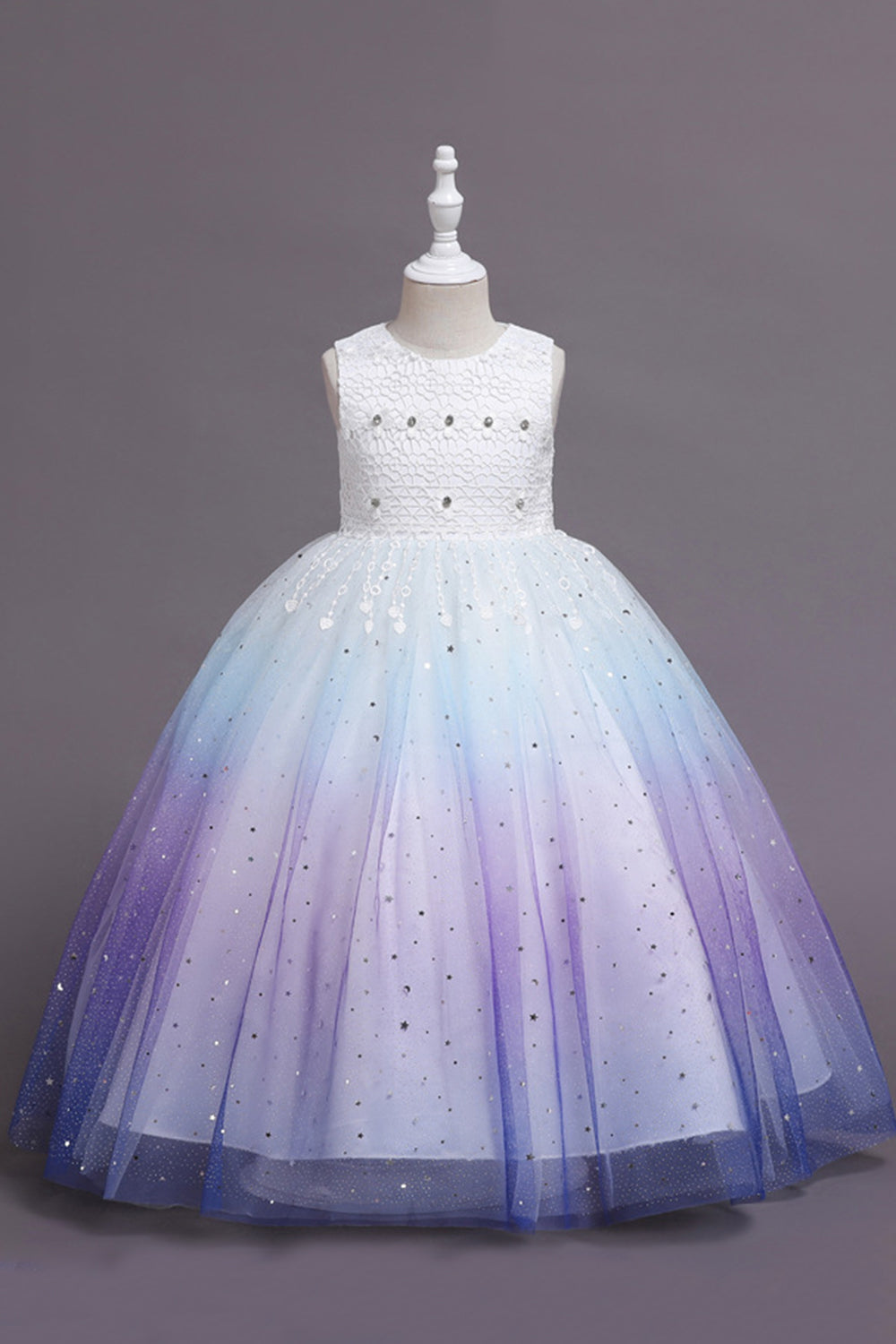 Púrpura Sem Mangas Vestido de Menina