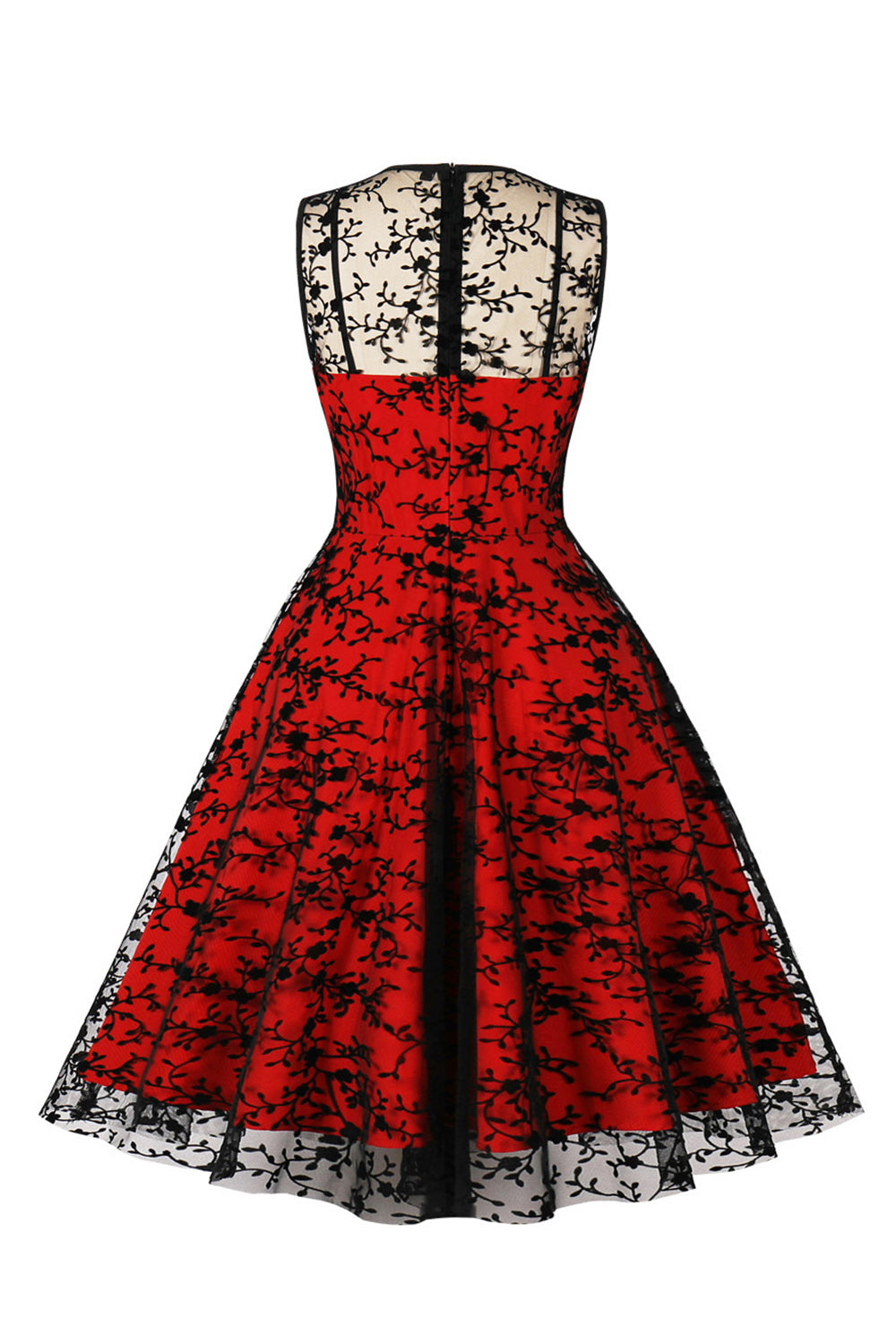 Vermelho Vestido Vintage Sem Mangas