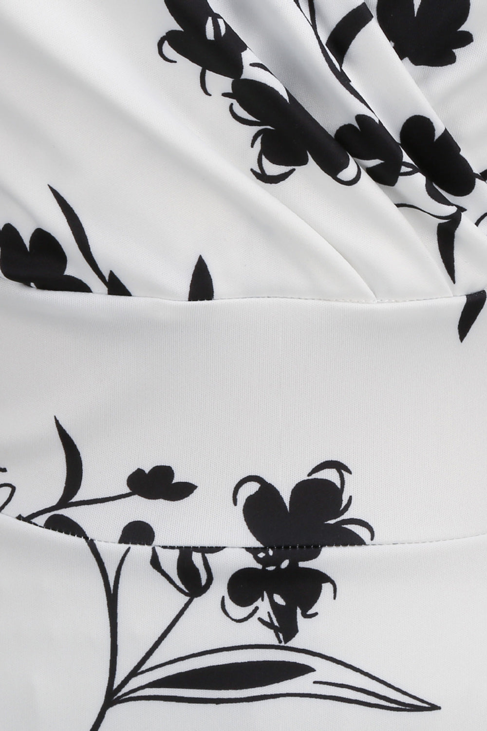 Preto Gola em V Estampado Vestido Dos Anos 1950 Sem Mangas