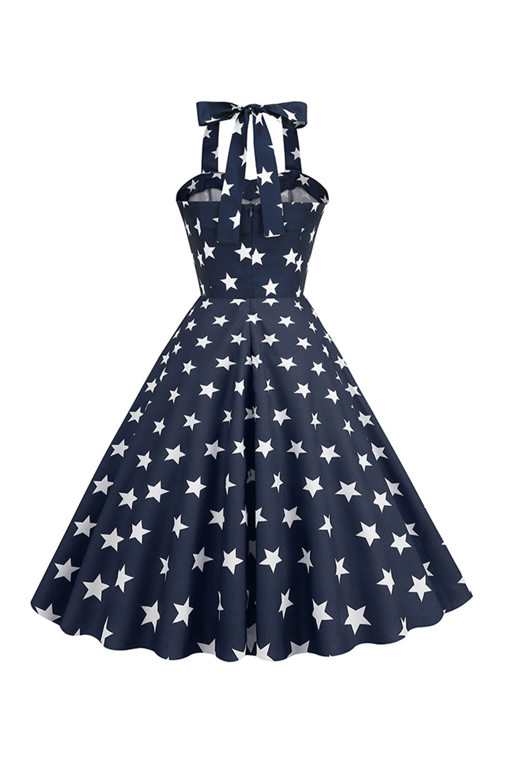 Estrelas vermelhas estampado Halter 1950s vestido
