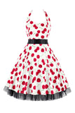 Hepburn Estilo Halter Tule Preto 1950s Vestido