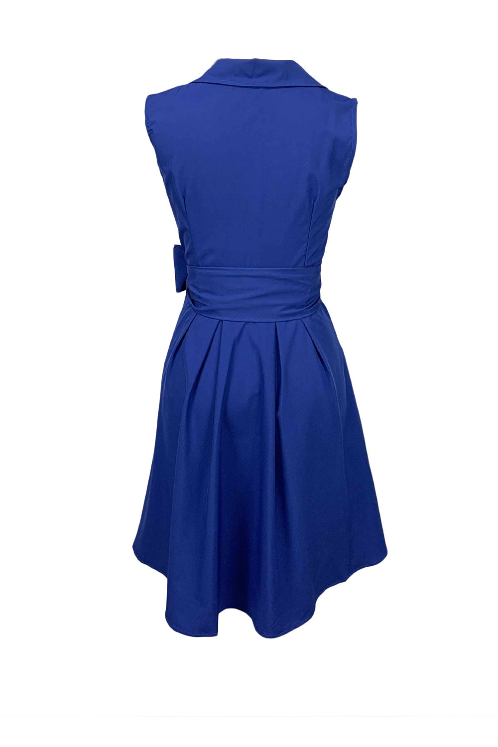 Gola em V Sem Mangas Castanho 1950s Vestido