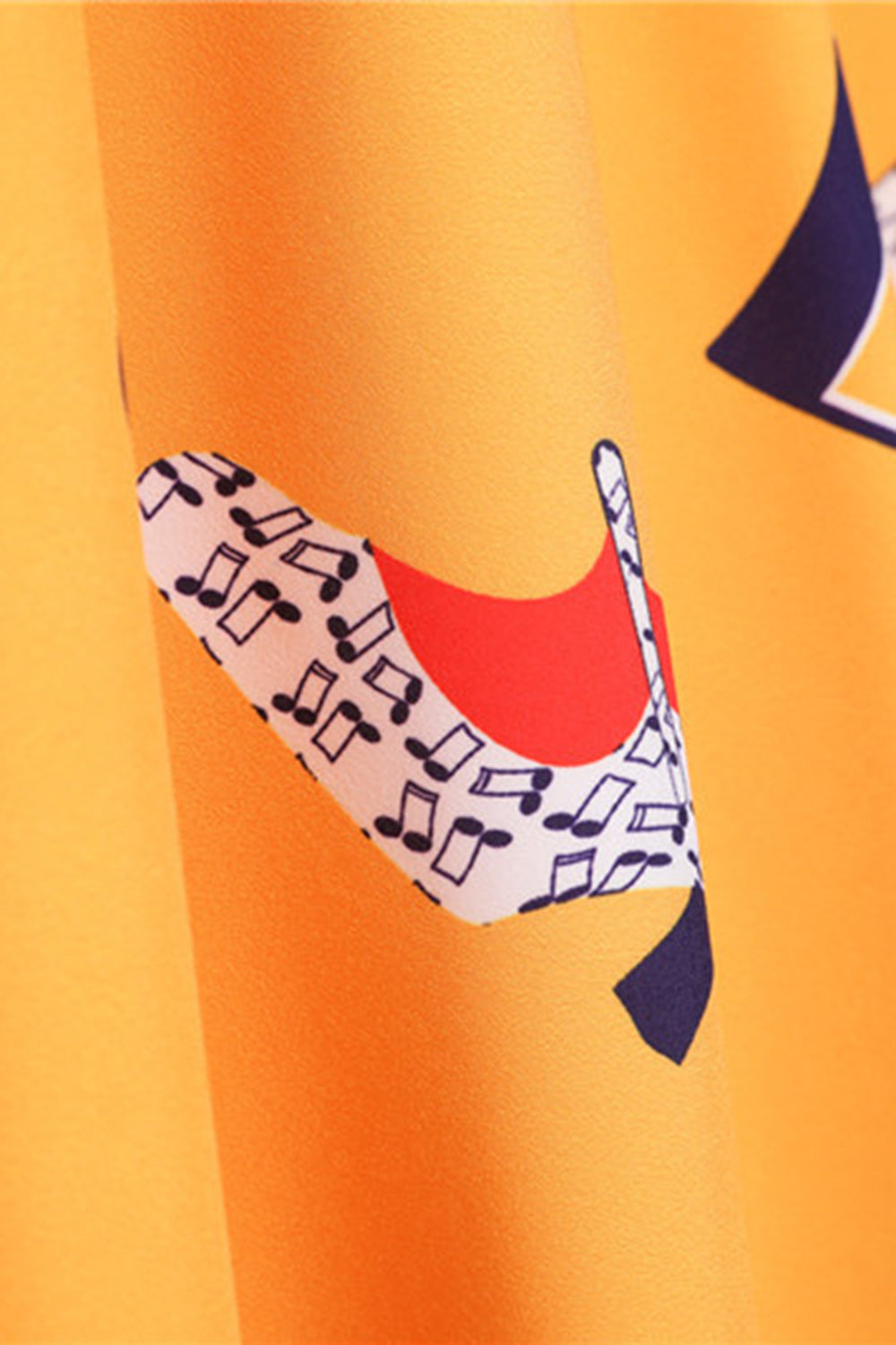 Vestido Vintage Amarelo Sem Mangas Estampado