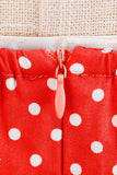 Halter Vermelho Pontos de Polka Vestido de 1950