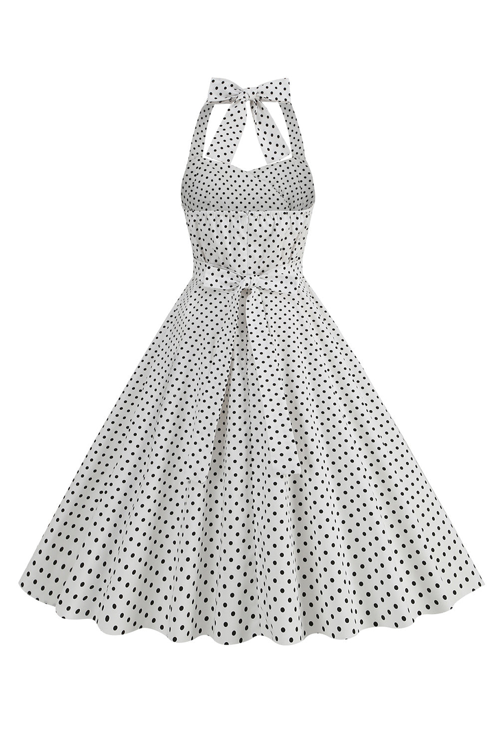 Halter Vermelho Pontos de Polka Vestido de 1950