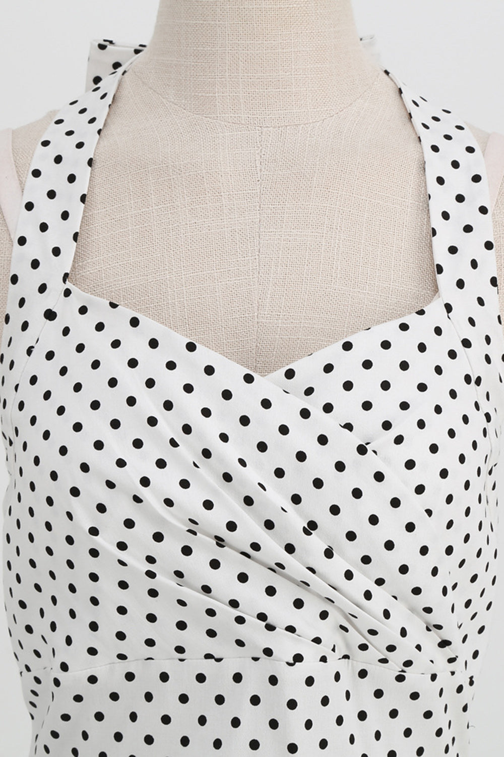 Halter Vermelho Pontos de Polka Vestido de 1950