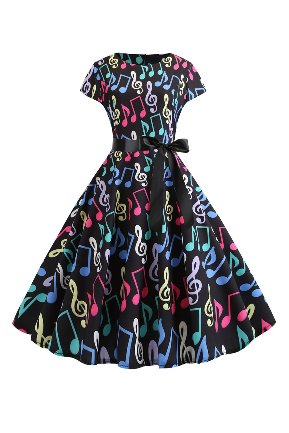 Uma linha estampada Swing 1950s vestidos