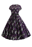 Uma linha estampada Swing 1950s vestidos