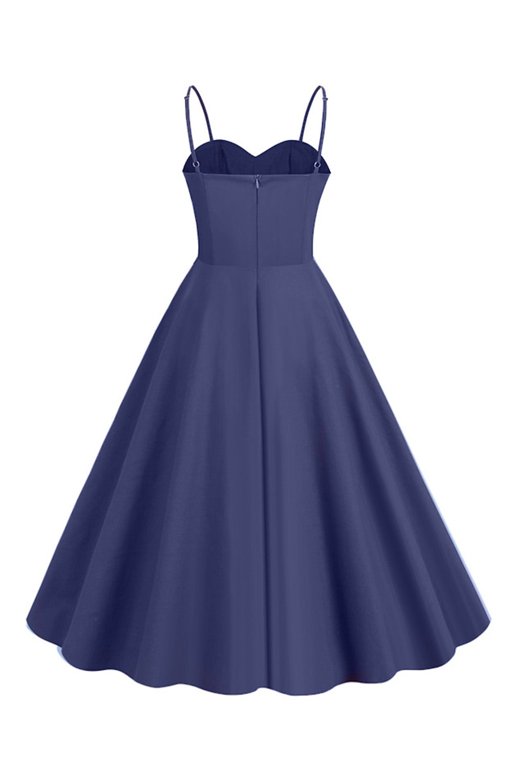 Azul claro Polka Dots Esparguete Alças 1950s Vestido