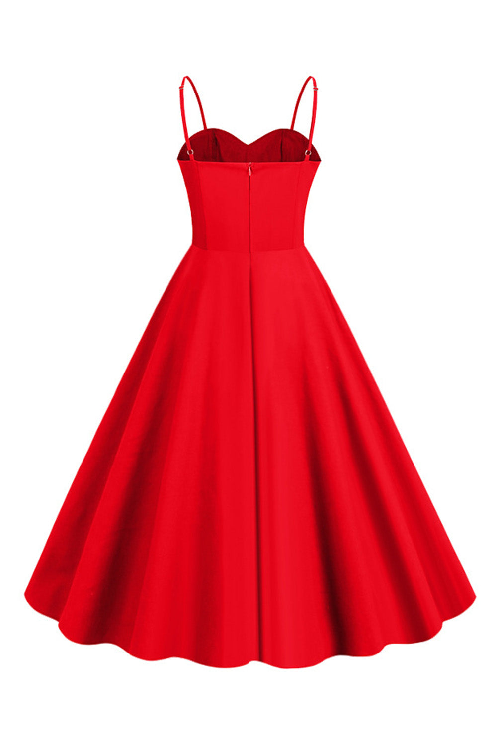 Azul claro Polka Dots Esparguete Alças 1950s Vestido