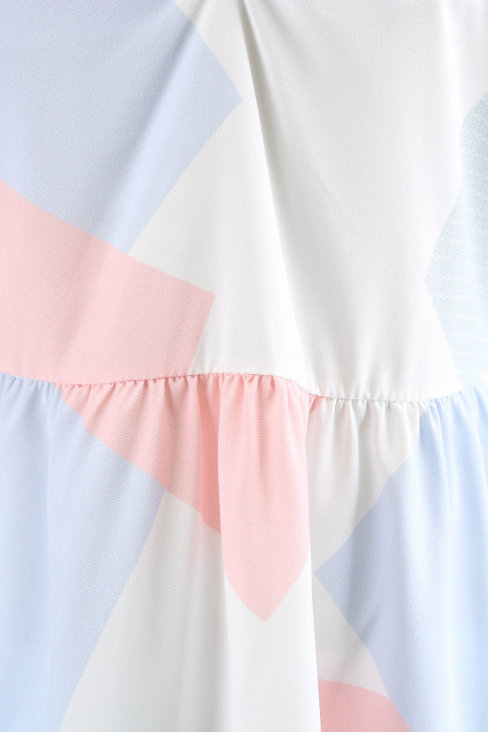 Branco Esparguete Alças Geometric Estampado Vestido dos anos 1950