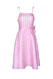 Pink Plaid Pin Up 1950s Conjunto de acessórios de vestido