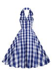 Pink Pin Up Plaid Vestido Vintage dos anos 1950