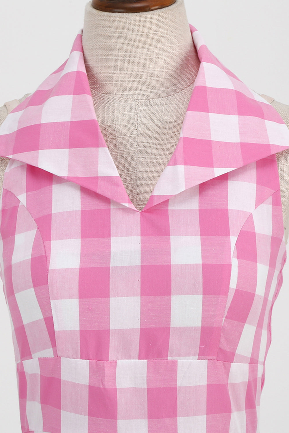 Pink Pin Up Plaid Vestido Vintage dos anos 1950