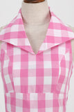 Pink Pin Up Plaid Vestido Vintage dos anos 1950