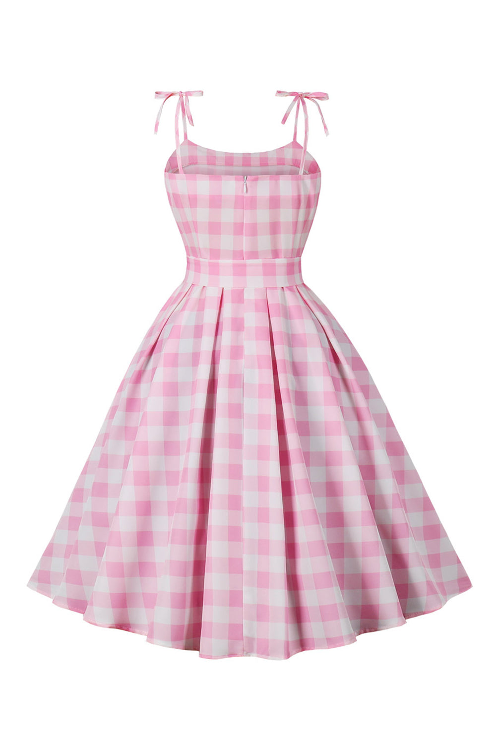 Pink Plaid Pin Up Vestido Vintage dos anos 1950