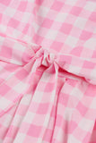 Pink Plaid Pin Up Vestido Vintage dos anos 1950