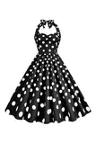 Pink Polka Dots Pin Up Vestido Vintage dos anos 1950
