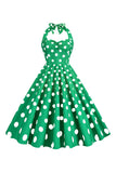 Pink Polka Dots Pin Up Vestido Vintage dos anos 1950