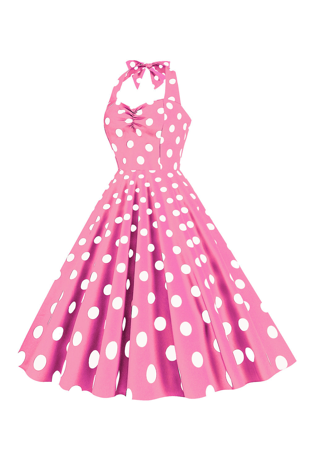 Pink Polka Dots Pin Up Vestido Vintage dos anos 1950