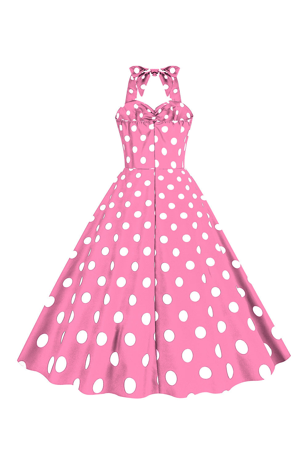 Pink Polka Dots Pin Up Vestido Vintage dos anos 1950
