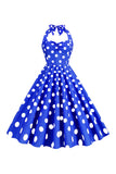 Pink Polka Dots Pin Up Vestido Vintage dos anos 1950