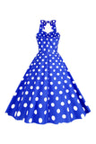 Pink Polka Dots Pin Up Vestido Vintage dos anos 1950