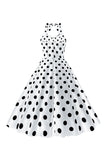 Pink Polka Dots Pin Up Vestido Vintage dos anos 1950