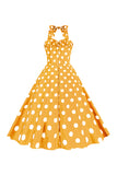 Pink Polka Dots Pin Up Vestido Vintage dos anos 1950