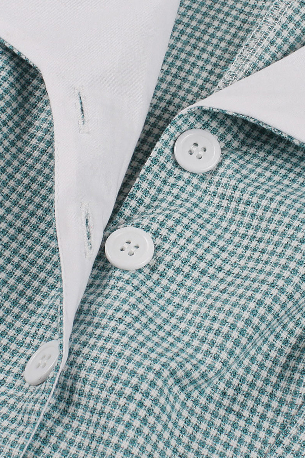 Green Plaid Swing vestido dos anos 1950 com cinto